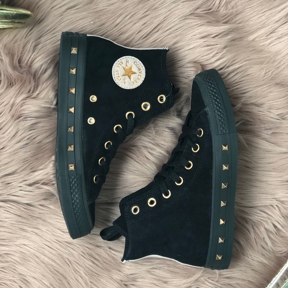 converse rose gold studs